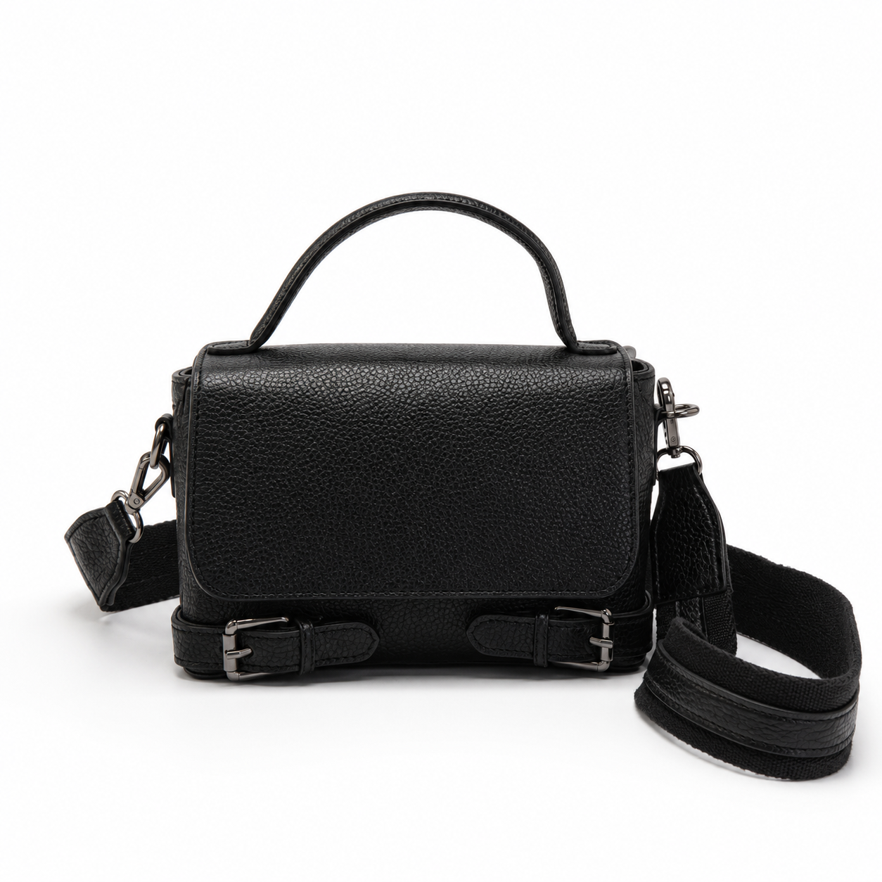 Köfferchen Echtledertasche – Schwarz