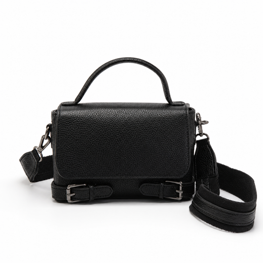 Köfferchen Echtledertasche – Schwarz