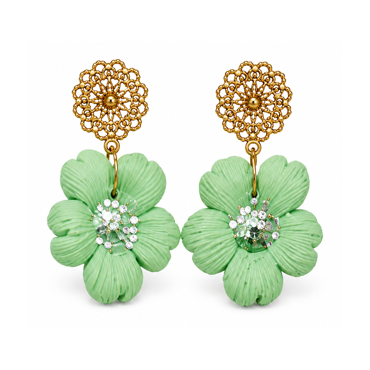 Ohrhänger Blütenblüte klein – Mintblüte