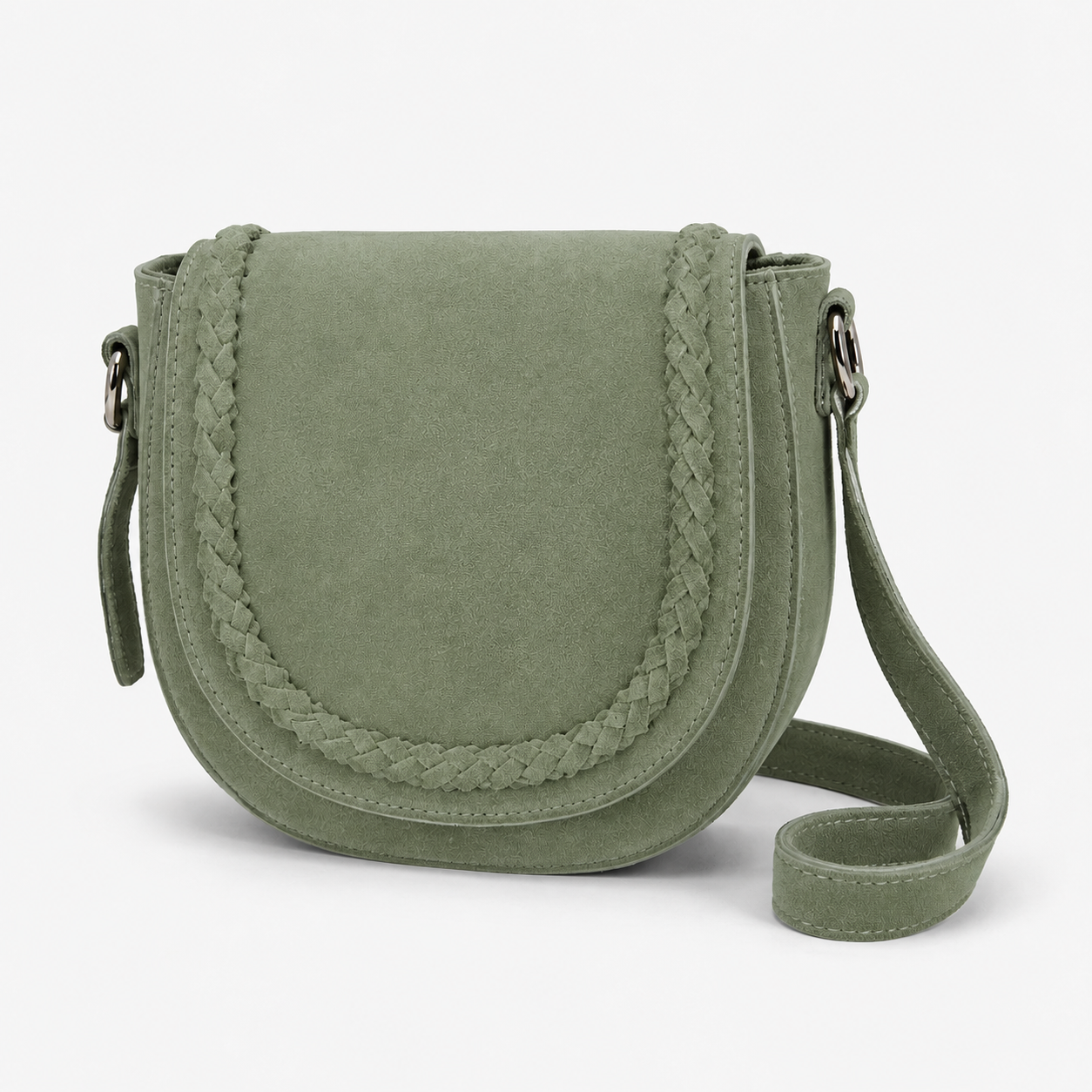 Zopf Rauledertasche – Salbei