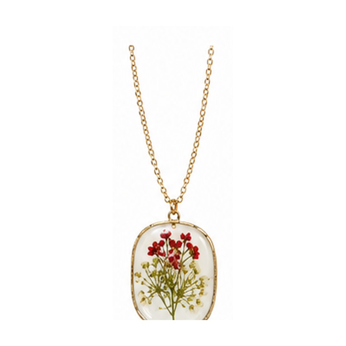 Blütenmedaillon-Kette – Rubinblüte
