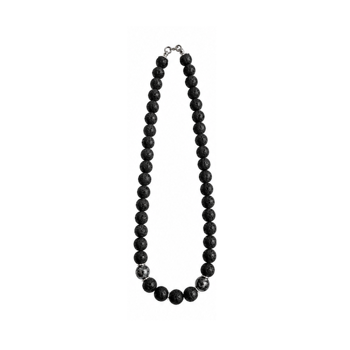 Kugelkette Lava & Glas – Lavastein Schwarz