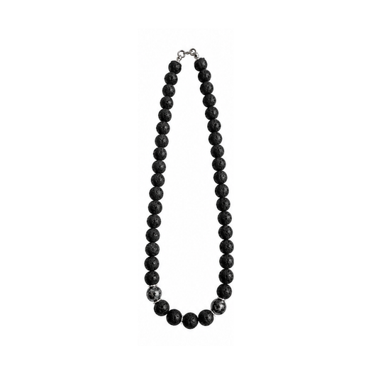 Kugelkette Lava & Glas – Lavastein Schwarz