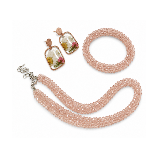 Schmuckset Blütenzauber – Rosé-Margerite