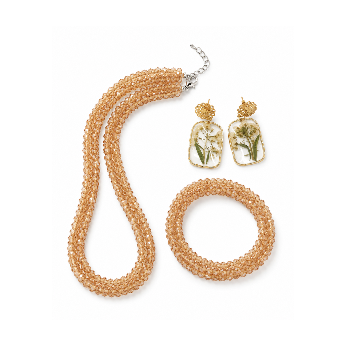 Schmuckset Blütenzauber – Champagner-Wiesenblüte