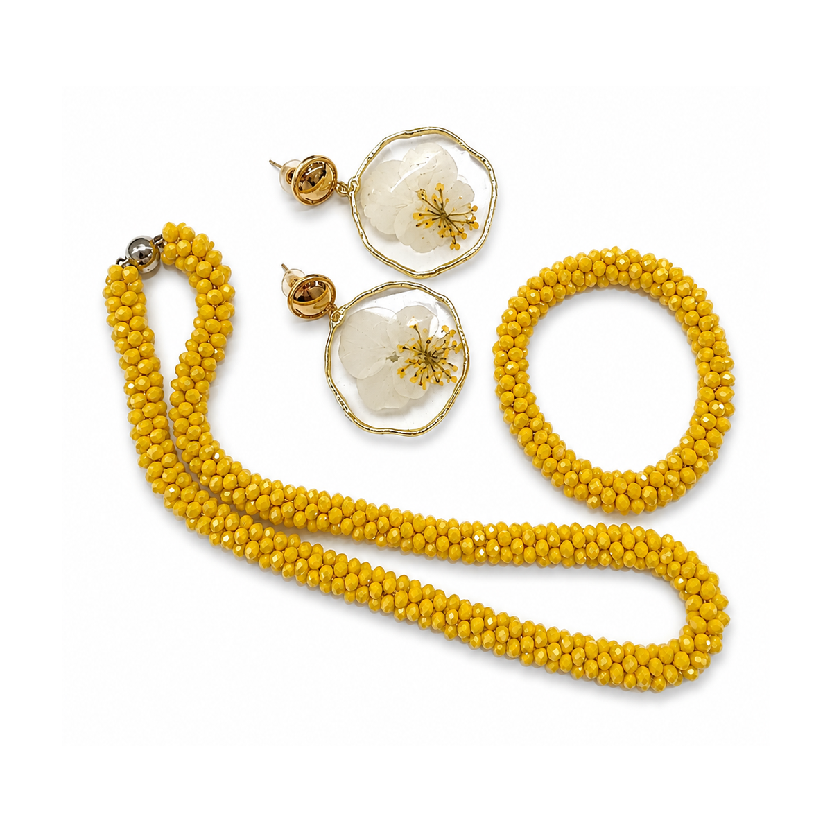 Schmuckset Blütenzauber – Sonnengelb-Margerite